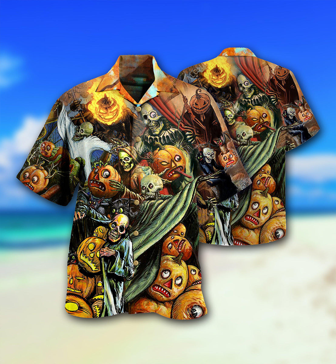Halloween Pumpkin Scary - Hawaiian Shirt - Owls Matrix LTD