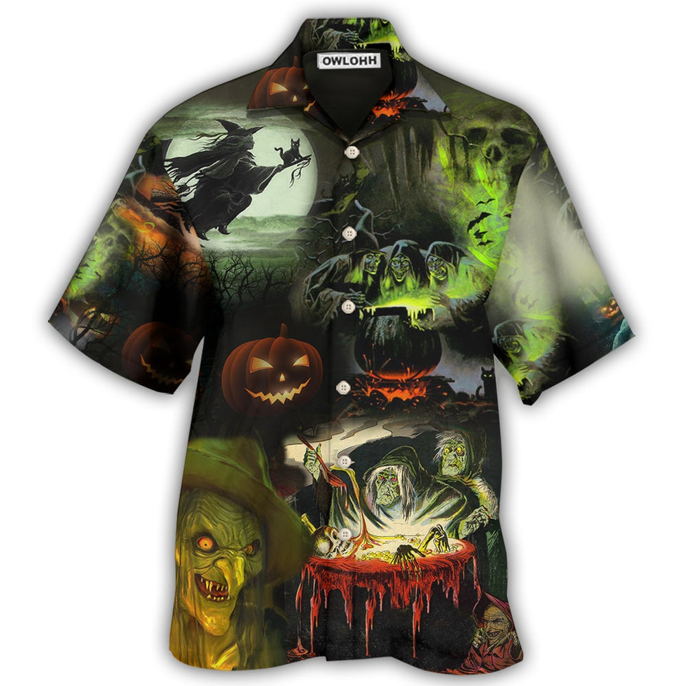 Hawaiian Shirt / Adults / S Halloween Witches Noticed You With Smoke - Hawaiian Shirt - Owls Matrix LTD