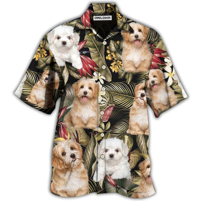 Hawaiian Shirt / Adults / S Havanese Dog Tropical Leaf Style - Hawaiian Shirt - Owls Matrix LTD
