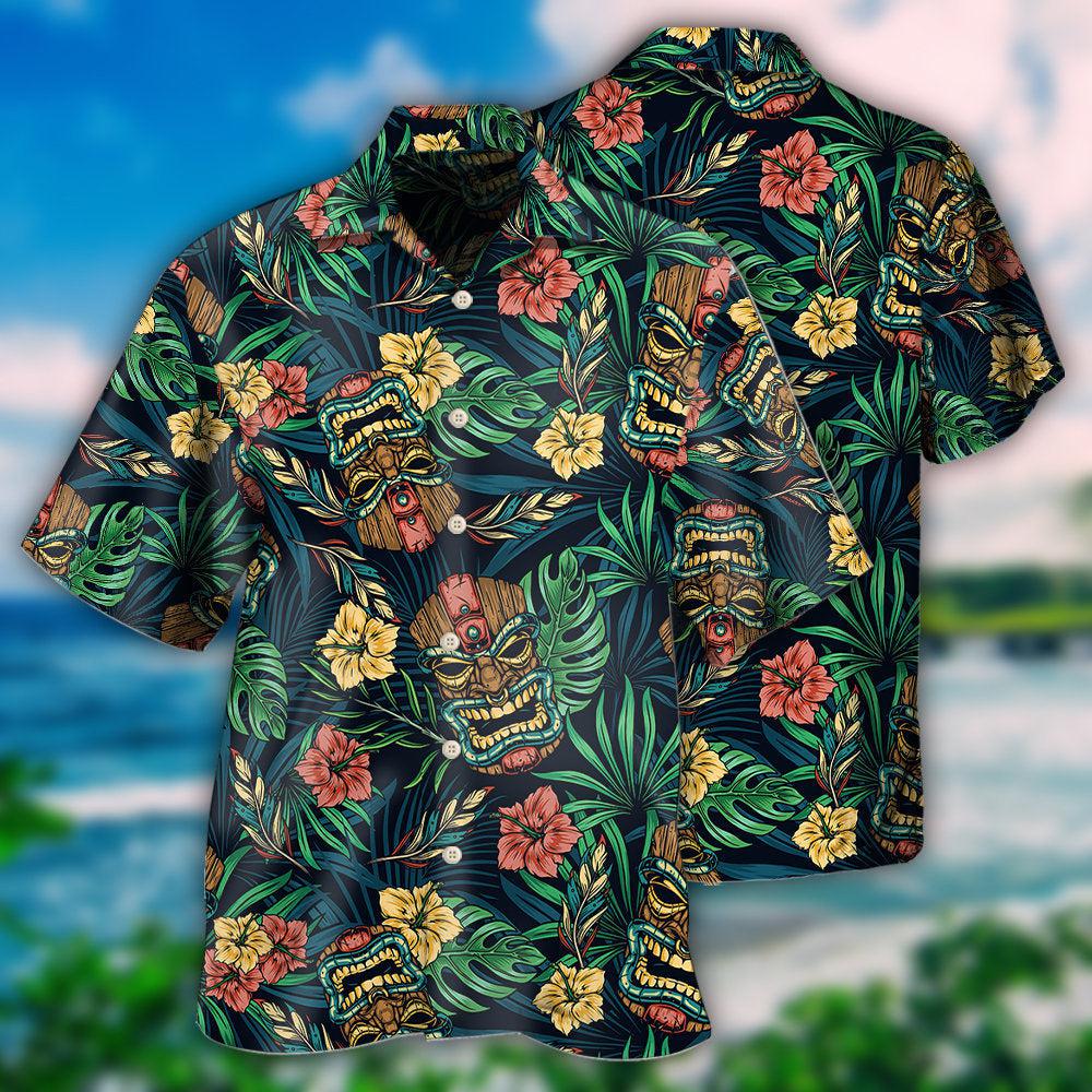Tiki Hawaii Tropical Leaf Style - Hawaiian Shirt - Owls Matrix LTD