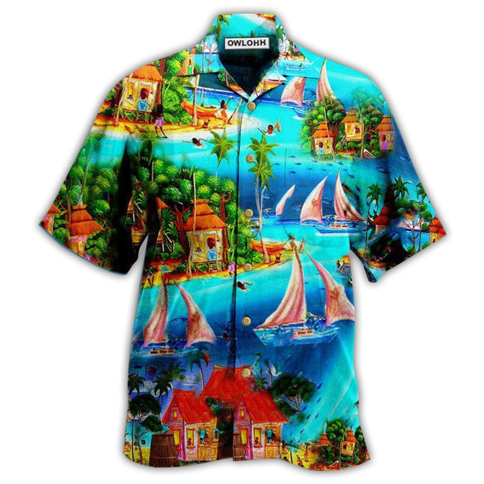 Hawaiian Shirt / Adults / S Hawaii Life Is A Beach - Hawaiian Shirt - Owls Matrix LTD