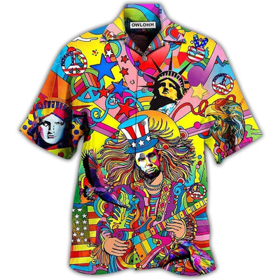 Hawaiian Shirt / Adults / S Hippie America Colorfull Style - Hawaiian Shirt - Owls Matrix LTD