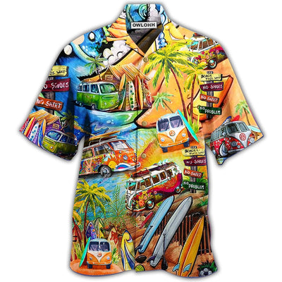 Hawaiian Shirt / Adults / S Hippie Bus Love Beach Summer - Hawaiian Shirt - Owls Matrix LTD