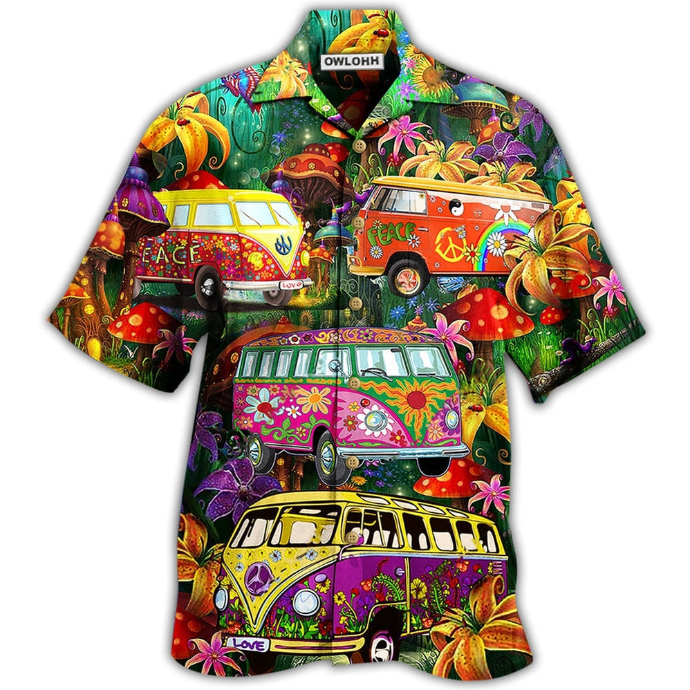 Hawaiian Shirt / Adults / S Hippie Bus Peace Life Colorful Style - Hawaiian Shirt - Owls Matrix LTD