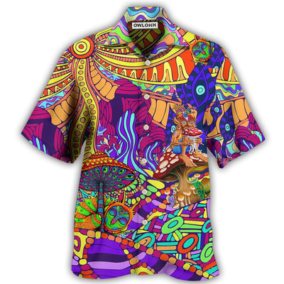 Hawaiian Shirt / Adults / S Hippie Colorful Love Life - Hawaiian Shirt - Owls Matrix LTD