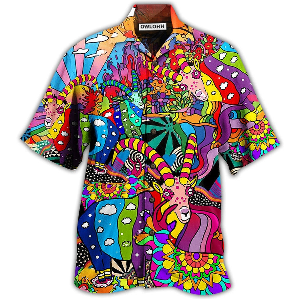 Hawaiian Shirt / Adults / S Hippie Deer Peace Love Life Color Amazing - Hawaiian Shirt - Owls Matrix LTD