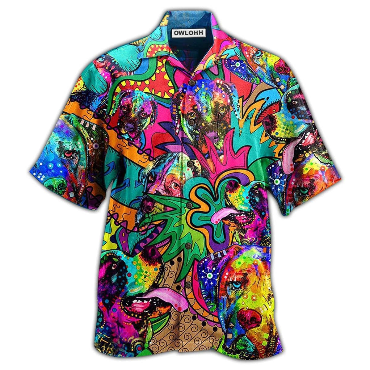 Hawaiian Shirt / Adults / S Hippie Dogs Colorfull Style - Hawaiian Shirt - Owls Matrix LTD