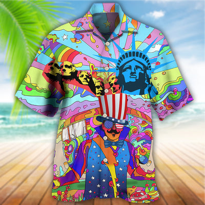 Hippie Independence Day America - Hawaiian Shirt - Owls Matrix LTD