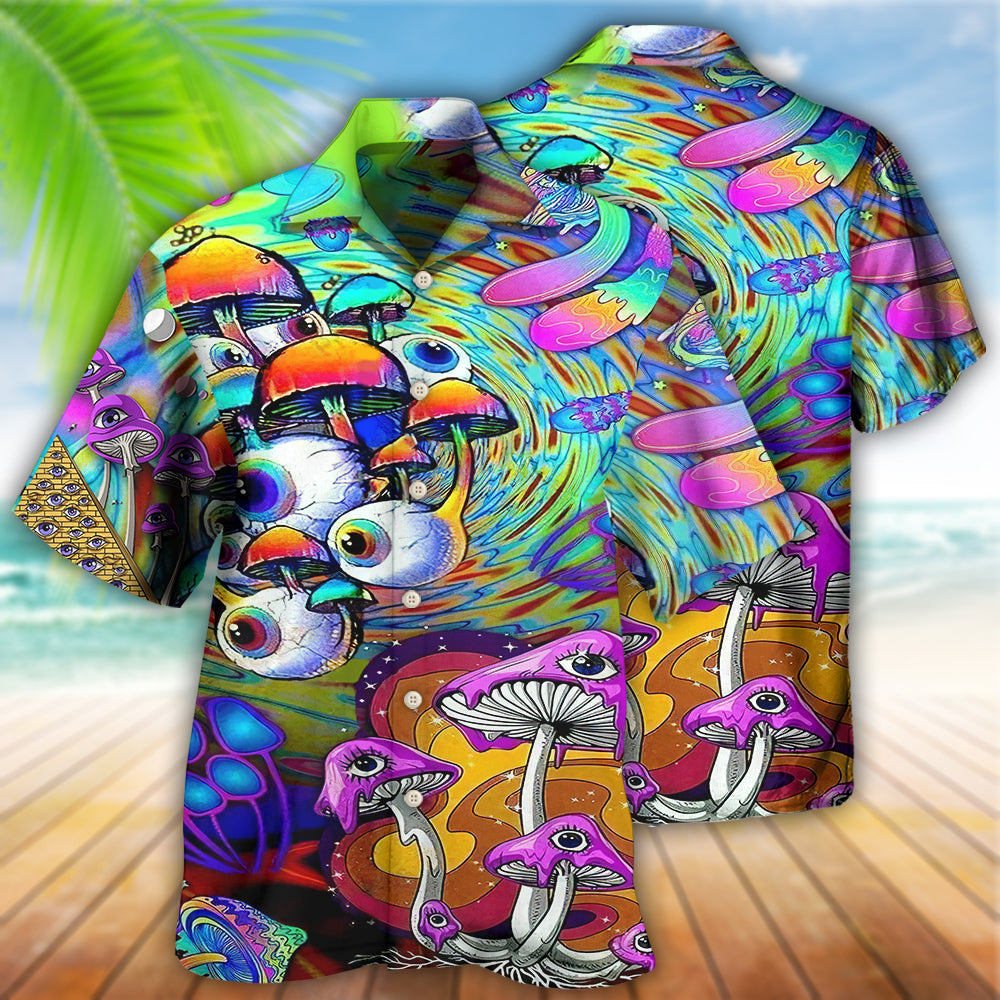 Hippie Mushroom Eyes Color Style - Hawaiian Shirt - Owls Matrix LTD