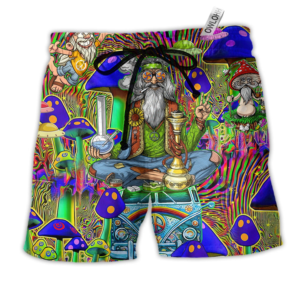 Beach Short / Adults / S Hippie Mushroom Life Color - Beach Short - Owls Matrix LTD