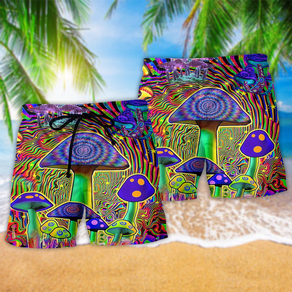 Hippie Mushroom Magic Style - Beach Short - Owls Matrix LTD