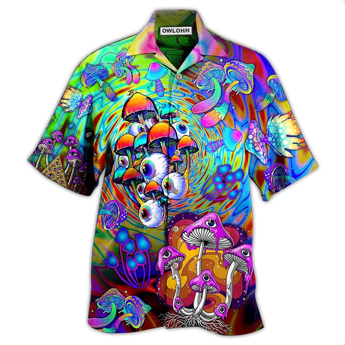Hawaiian Shirt / Adults / S Hippie Mushroom Stay Trippy Little Hippie Colorful - Hawaiian Shirt - Owls Matrix LTD