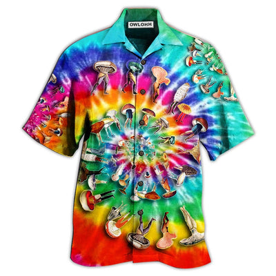 Hawaiian Shirt / Adults / S Hippie Mushroom Peace Life A Little Hippie - Hawaiian Shirt - Owls Matrix LTD