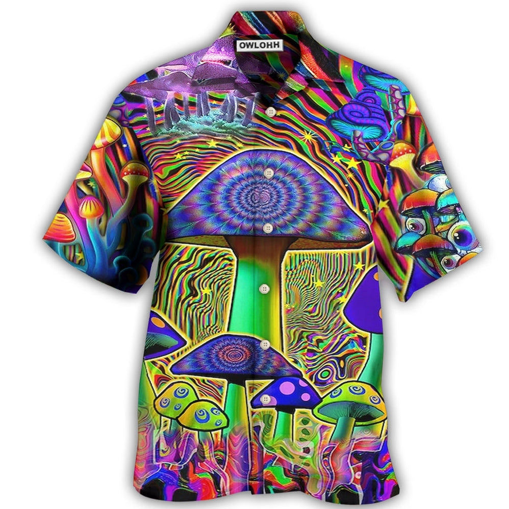 Hawaiian Shirt / Adults / S Hippie Mushroom Stunning Magic Style - Hawaiian Shirt - Owls Matrix LTD