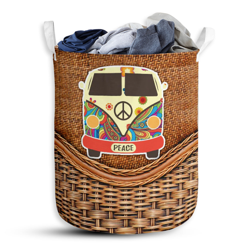 Hippie Peaceful Day - Laundry Basket - Owls Matrix LTD