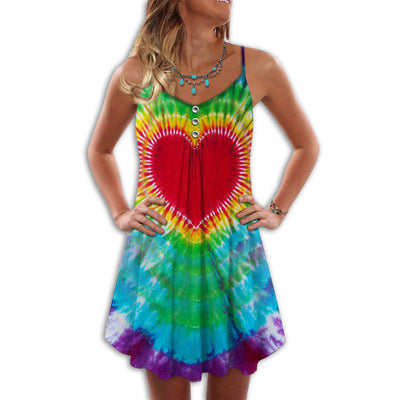 Hippie Peaceful Butterfly Summer Vibes Heart - Summer Dress - Owls Matrix LTD