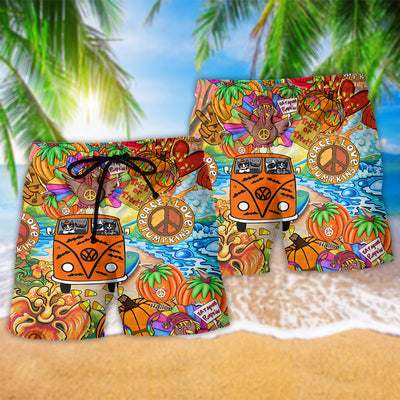 Hippie Pumpkins Colorful Life - Beach Short - Owls Matrix LTD