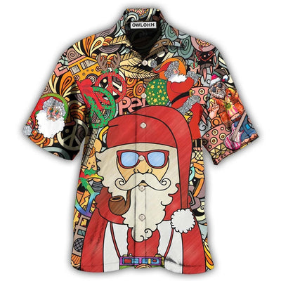 Hawaiian Shirt / Adults / S Hippie Santa Claus Merry Christmas - Hawaiian Shirt - Owls Matrix LTD