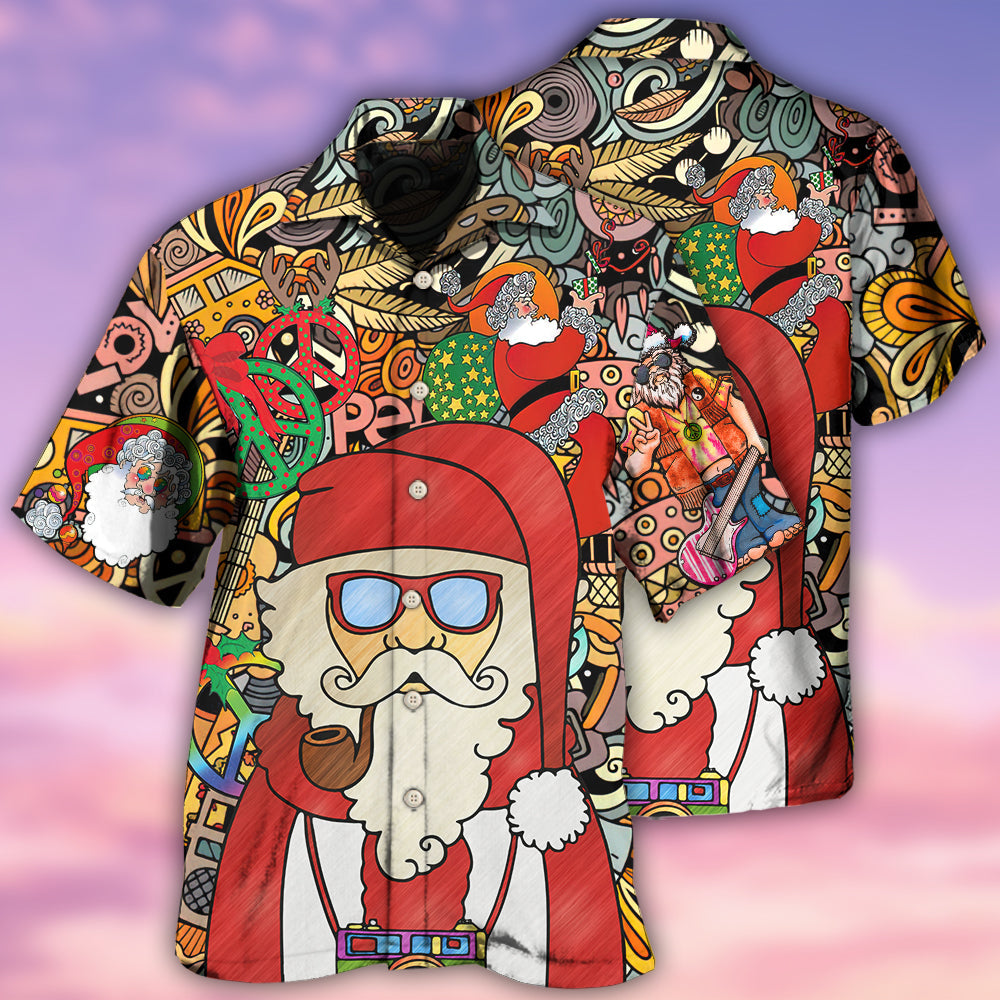 Hippie Santa Claus Merry Christmas - Hawaiian Shirt - Owls Matrix LTD