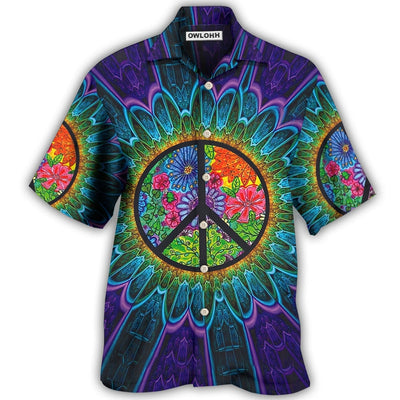 Hawaiian Shirt / Adults / S Hippie Sign Style Lover Hippie - Hawaiian Shirt - Owls Matrix LTD