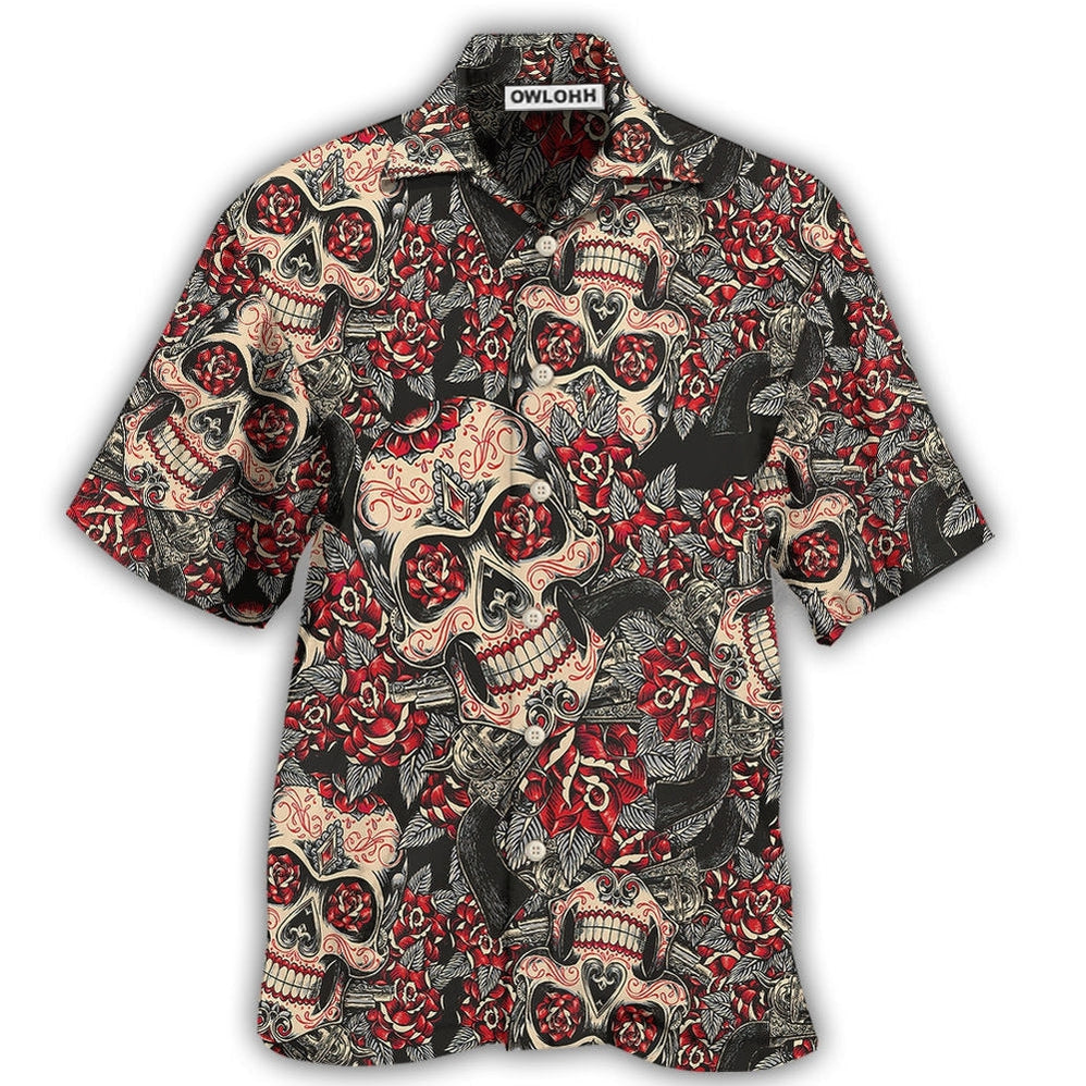 Hawaiian Shirt / Adults / S Skull Sugar Floral - Hawaiian Shirt - Owls Matrix LTD