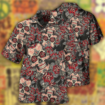 Skull Sugar Floral - Hawaiian Shirt - Owls Matrix LTD