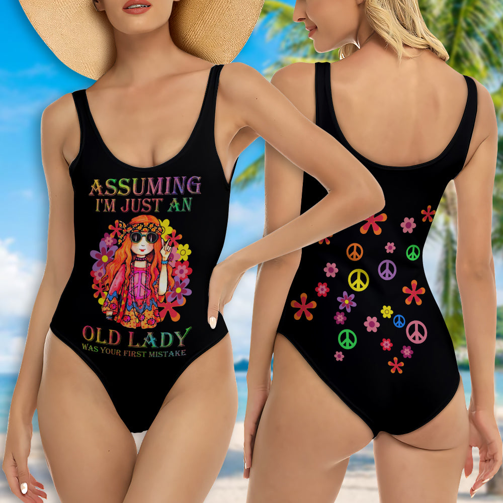 Hippie Soul Color Peaceful Colorful Flower - One-piece Swimsuit - Owls Matrix LTD