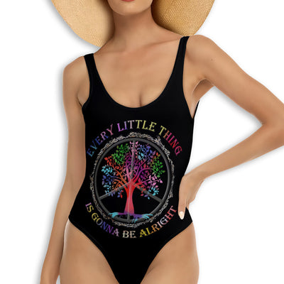 S Hippie Soul Color Peaceful Yoga Tree Colorful - One-piece Swimsuit - Owls Matrix LTD