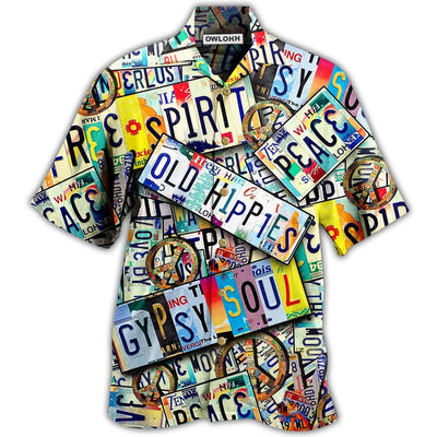 Hawaiian Shirt / Adults / S Hippie Spirit Peace Old Style - Hawaiian Shirt - Owls Matrix LTD