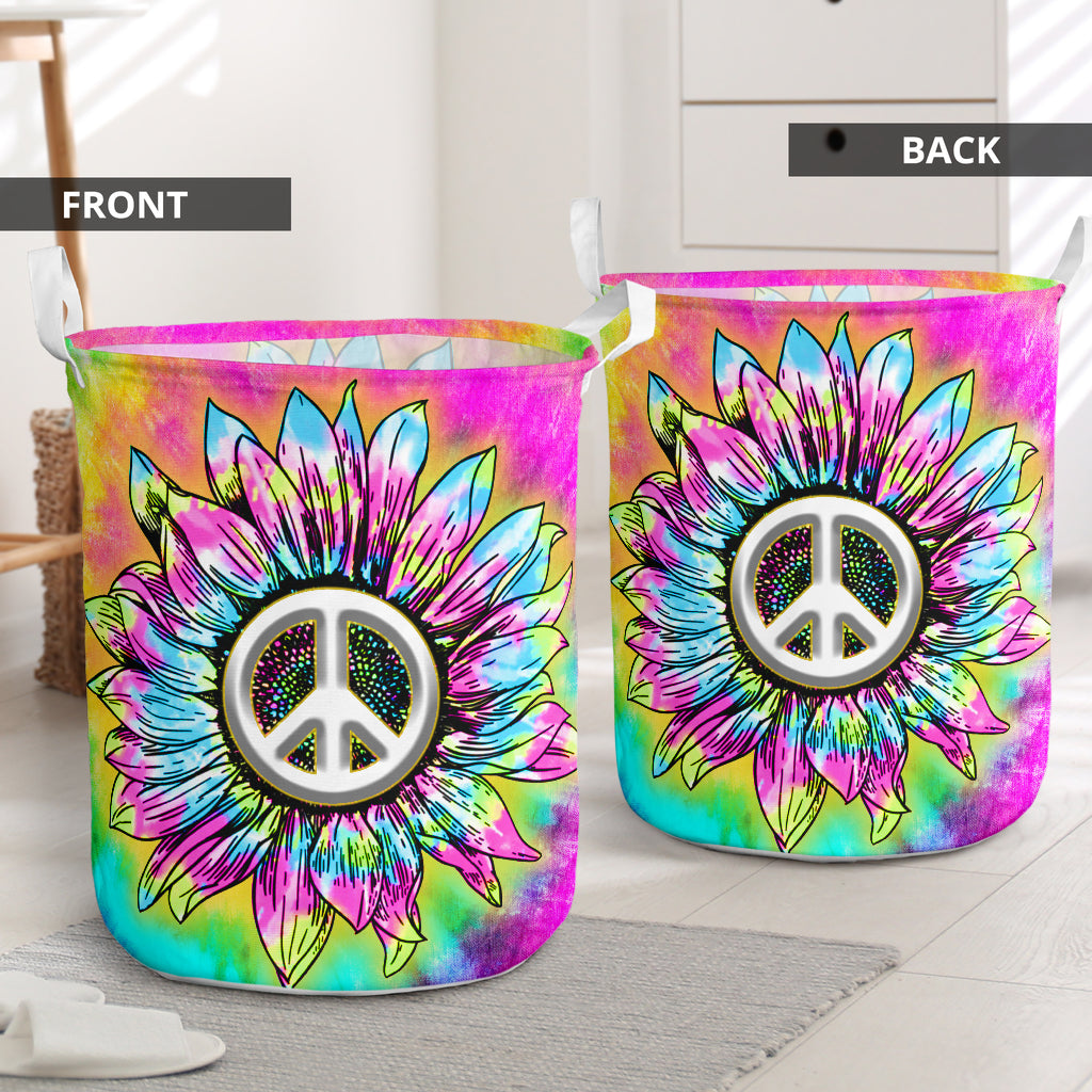Hippie Flower Color - Laundry Basket - Owls Matrix LTD