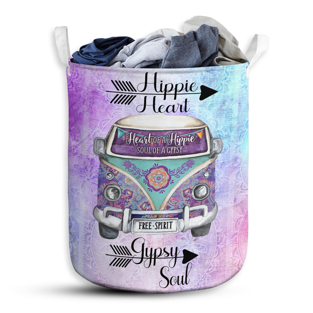 S: 17.72”x13.78” (45x35 cm) Hippie Heart Gypdy Soul Basic Style Personalized - Laundry Basket - Owls Matrix LTD