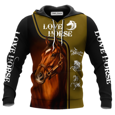 Unisex Hoodie / S Horse Love Horse Green - Hoodie - Owls Matrix LTD