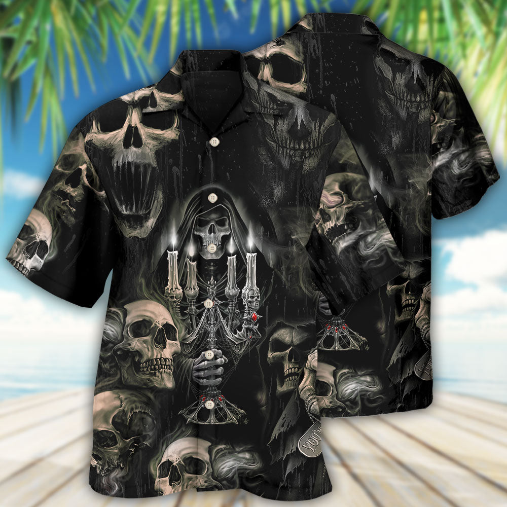 Skull Horror Skull Movies - Hawaiian Shirt - Owls Matrix LTD