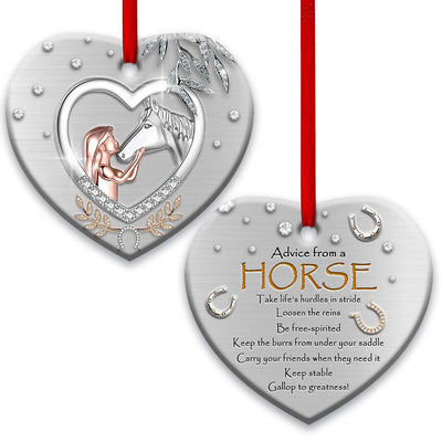 Horse Advice Lover Style - Heart Ornament - Owls Matrix LTD