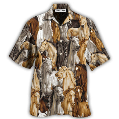 Hawaiian Shirt / Adults / S Horse Vintage Unique - Hawaiian shirt - Owls Matrix LTD