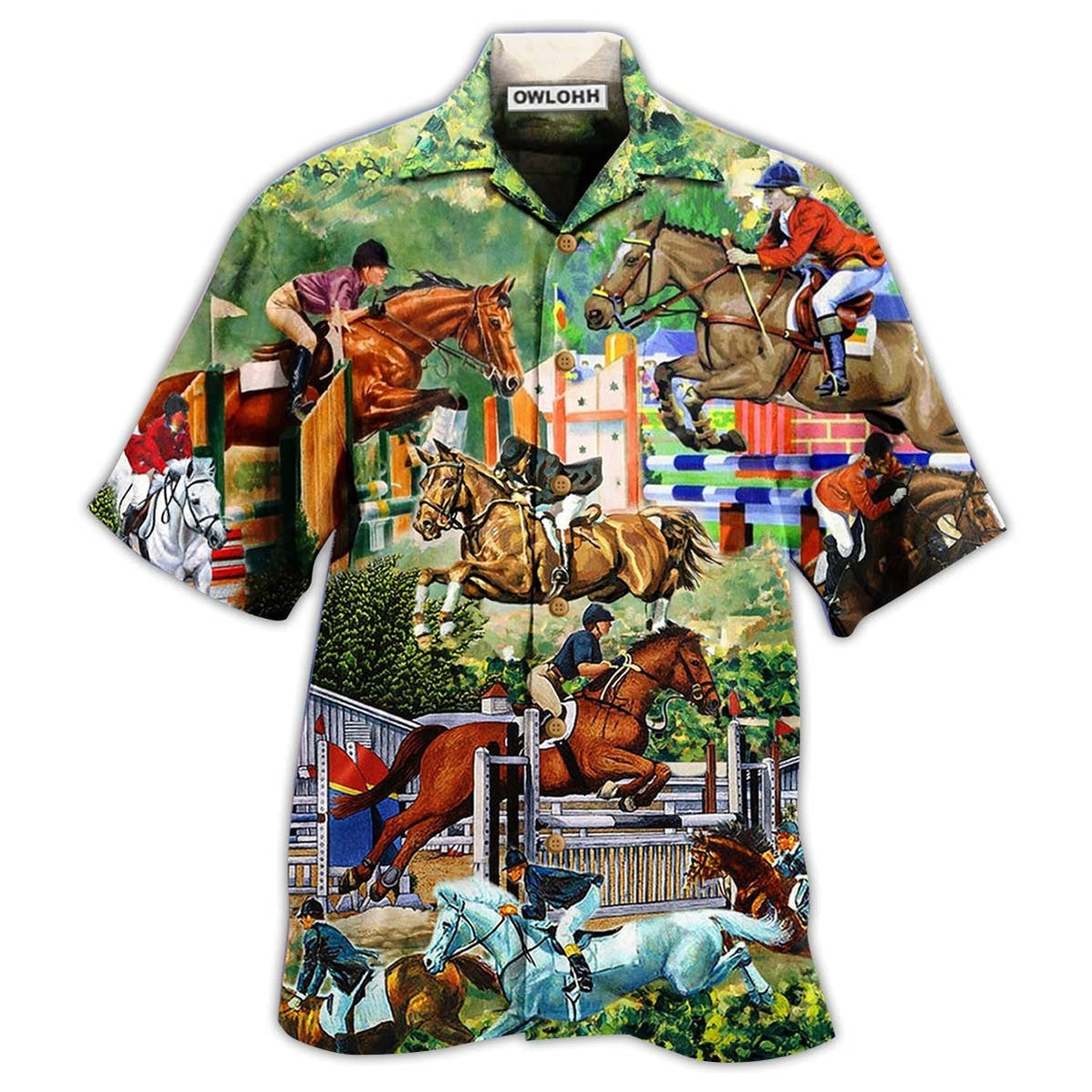 Hawaiian Shirt / Adults / S Horse And Human Funny - Hawaiian Shirt - Owls Matrix LTD