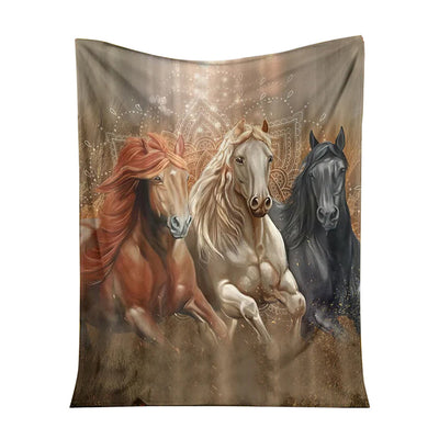50" x 60" Horse Chase His Dream - Flannel Blanket - Owls Matrix LTD
