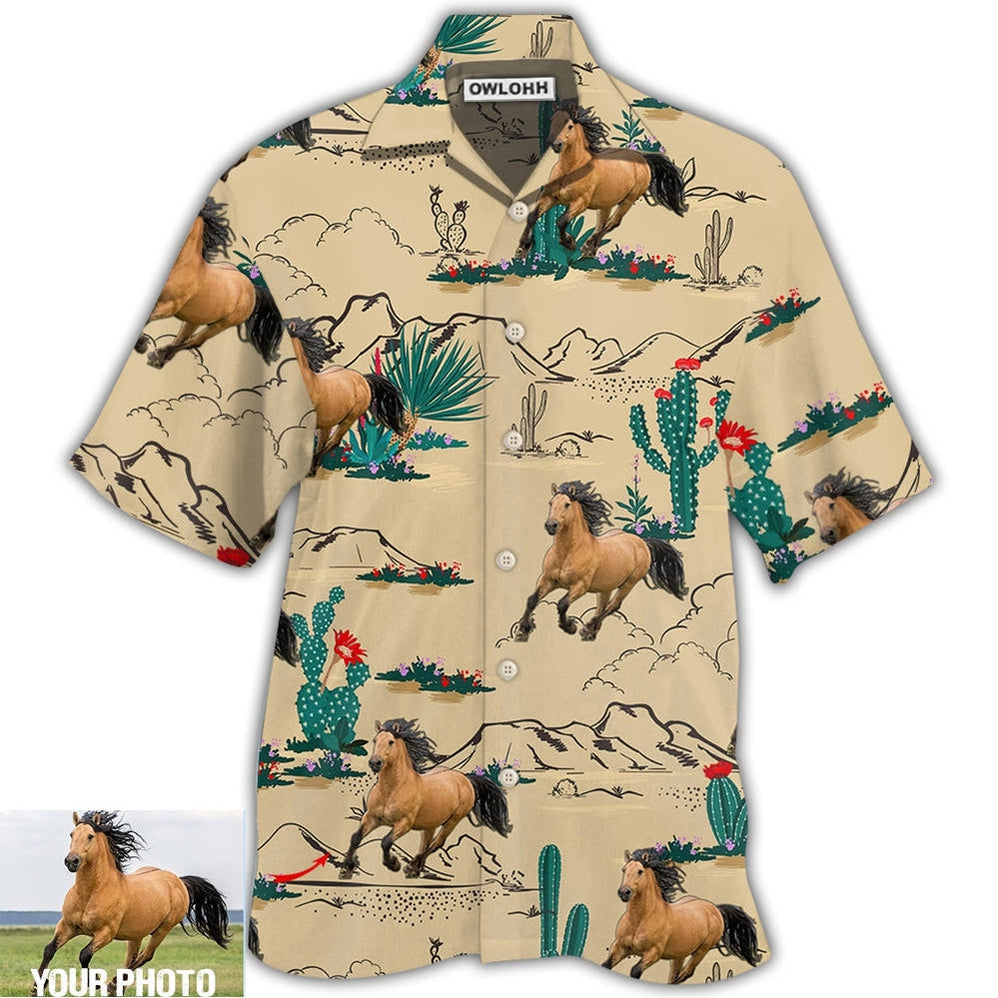 Hawaiian Shirt / Adults / S Horse Desert Custom Photo - Hawaiian shirt - Owls Matrix LTD