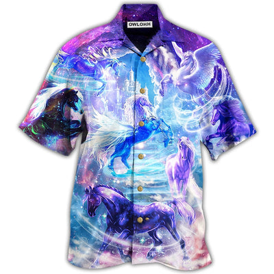 Hawaiian Shirt / Adults / S Horse Fly To The Galaxy - Hawaiian Shirt - Owls Matrix LTD