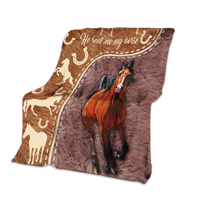 50" x 60" Horse I Asked God For A True Friend - Flannel Blanket - Owls Matrix LTD