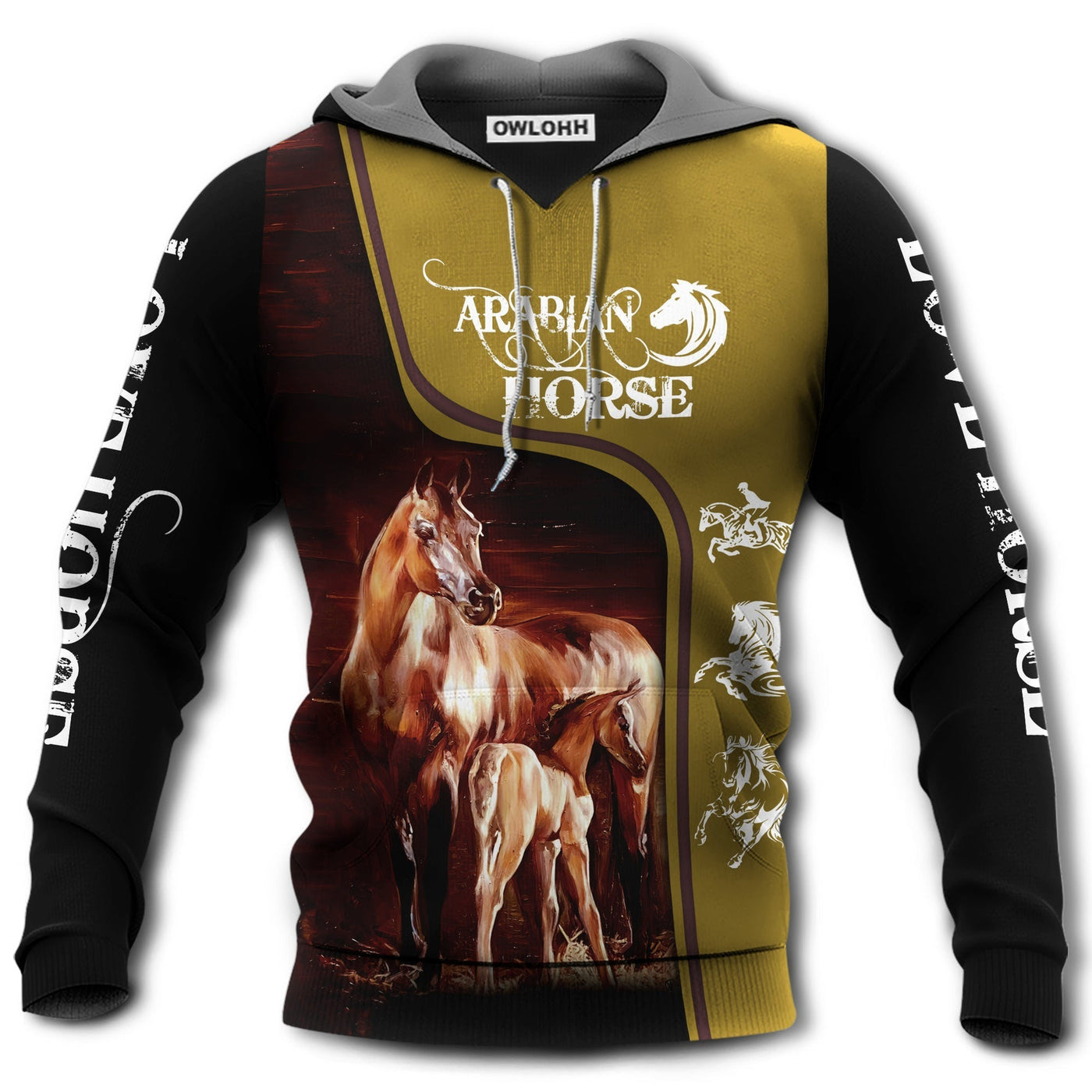Unisex Hoodie / S Horse Love Horse Strong Horse - Hoodie - Owls Matrix LTD