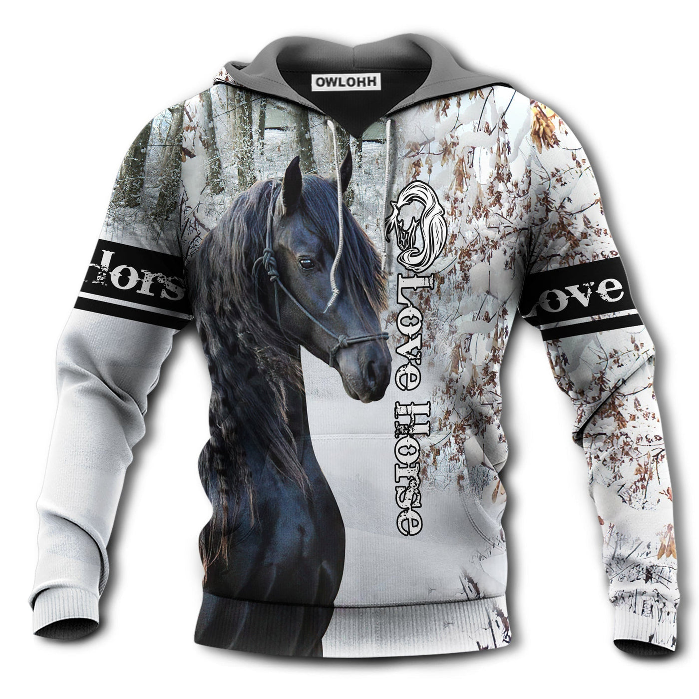Unisex Hoodie / S Horse Lover Forever With The Snow - Hoodie - Owls Matrix LTD