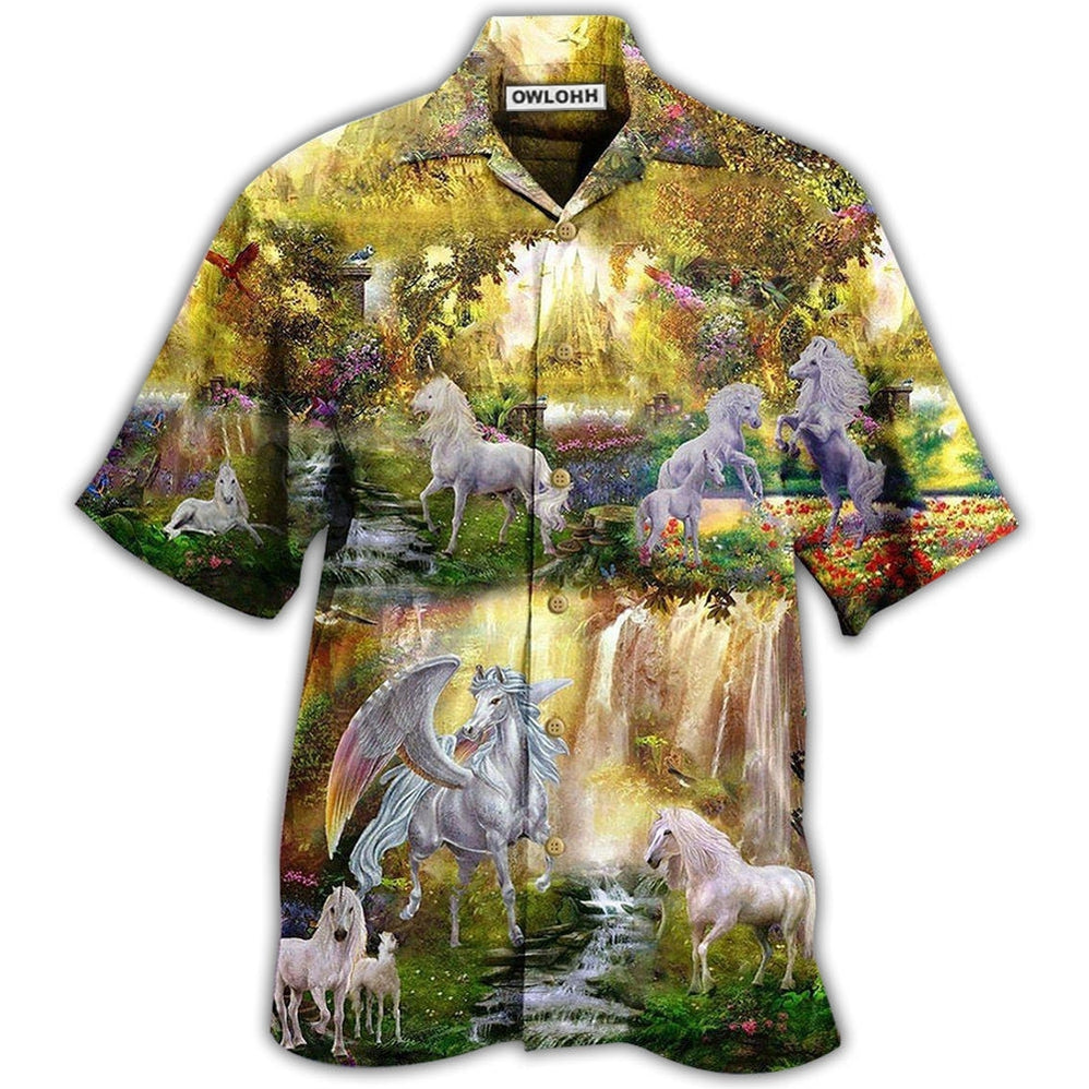 Hawaiian Shirt / Adults / S Horse Mysterious Paradise - Hawaiian Shirt - Owls Matrix LTD