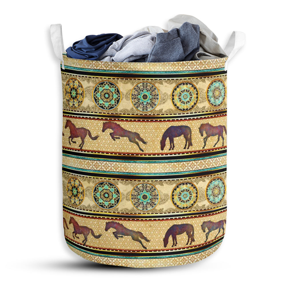 Horse Vintage Decorative - Laundry Basket - Owls Matrix LTD
