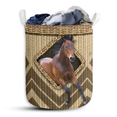 Horse Wickerwork Hole - Laundry Basket - Owls Matrix LTD