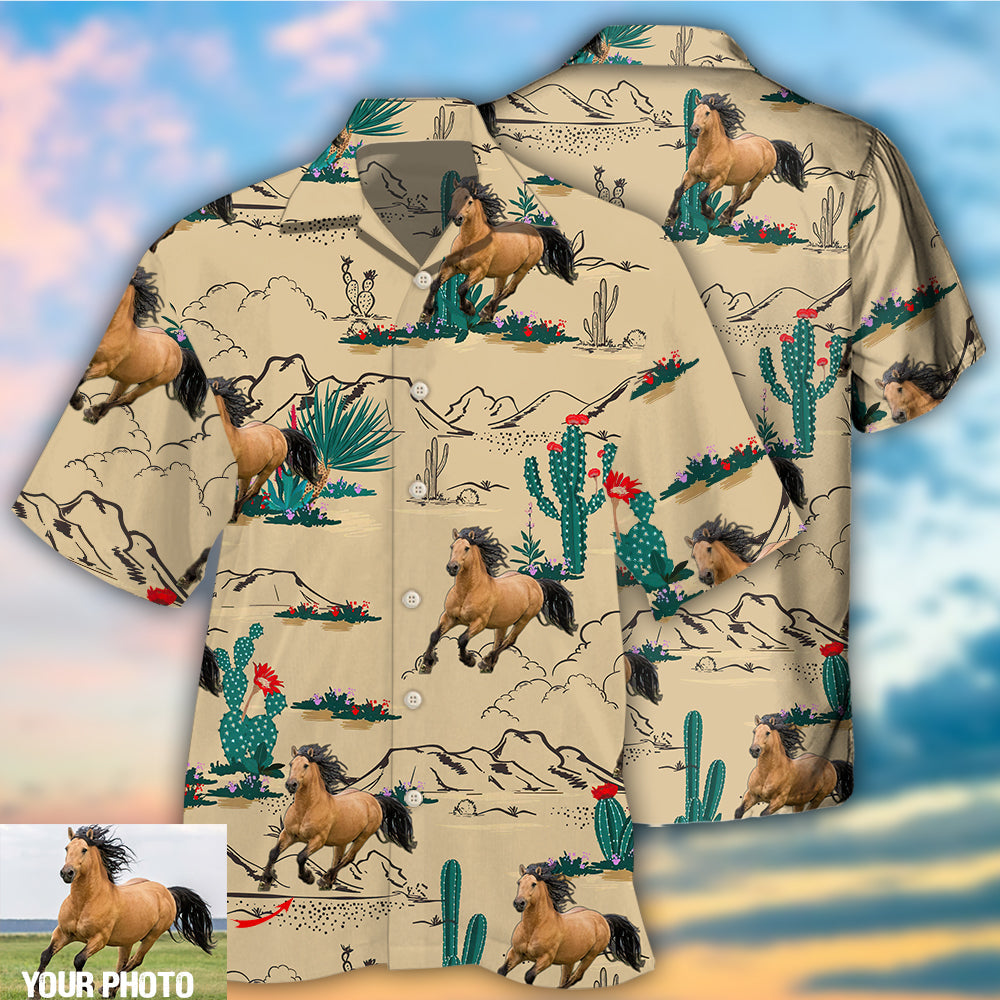 Horse Desert Custom Photo - Hawaiian shirt - Owls Matrix LTD