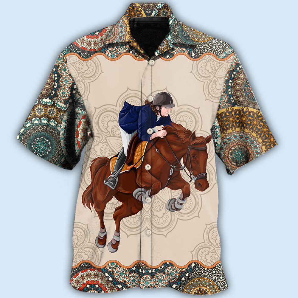 Horse Horseback Riding - Hawaiian Shirt - Owls Matrix LTD