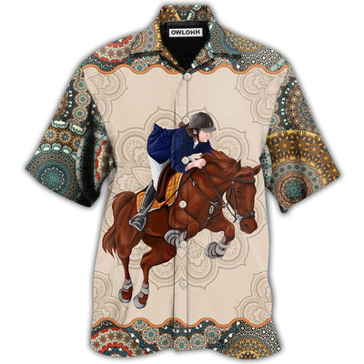 Hawaiian Shirt / Adults / S Horse Horseback Riding - Hawaiian Shirt - Owls Matrix LTD