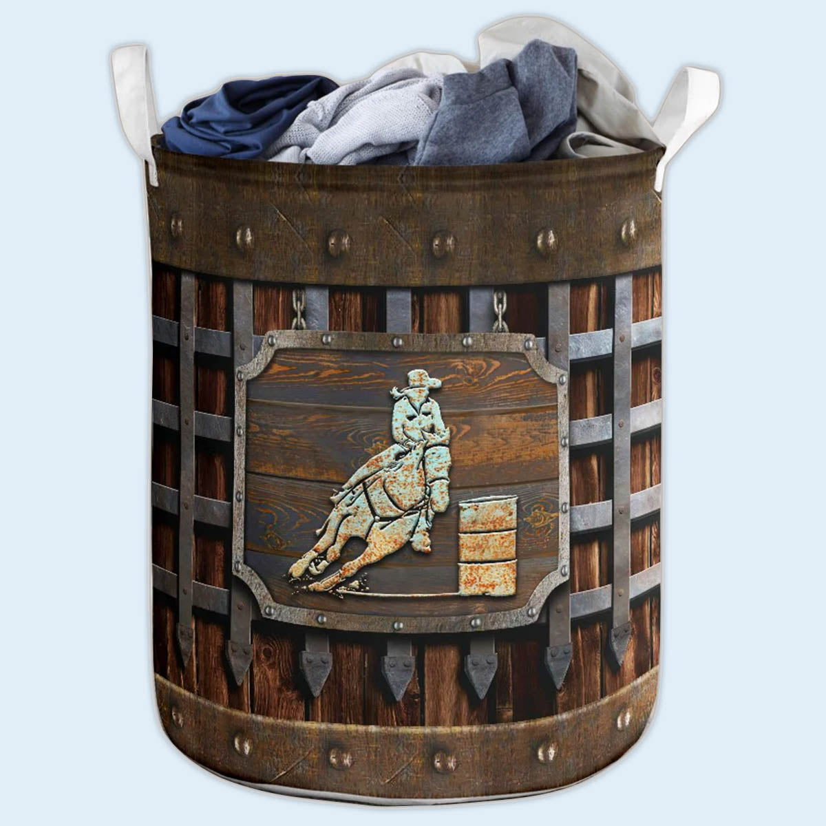 Horse Riding Vintage Style - Laundry Basket - Owls Matrix LTD
