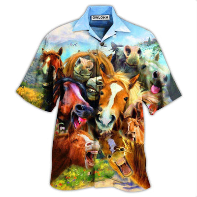 Hawaiian Shirt / Adults / S Horse Laughing Beautiful - Hawaiian Shirt - Owls Matrix LTD